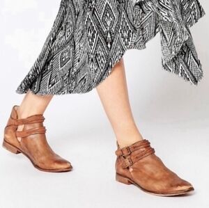 Free People Braeburn Women's Brown Ankle Boot Booties Size 6/EU 36